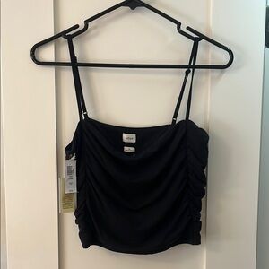 Wilfred XL Black Ruched Camisole Top